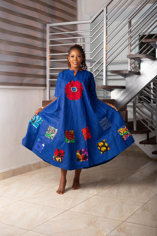 ANKARA GOWN WITH PATCHES