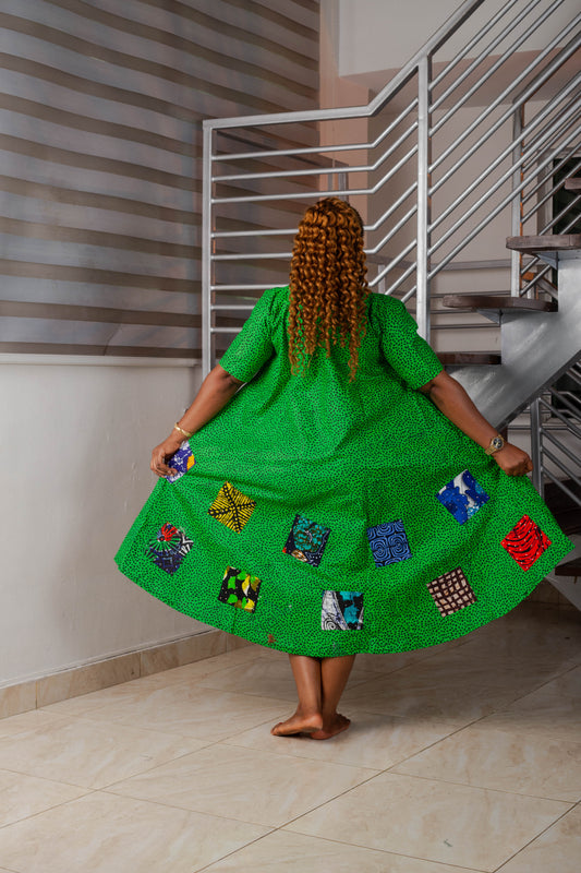 ANKARA GOWN WITH PATCHES