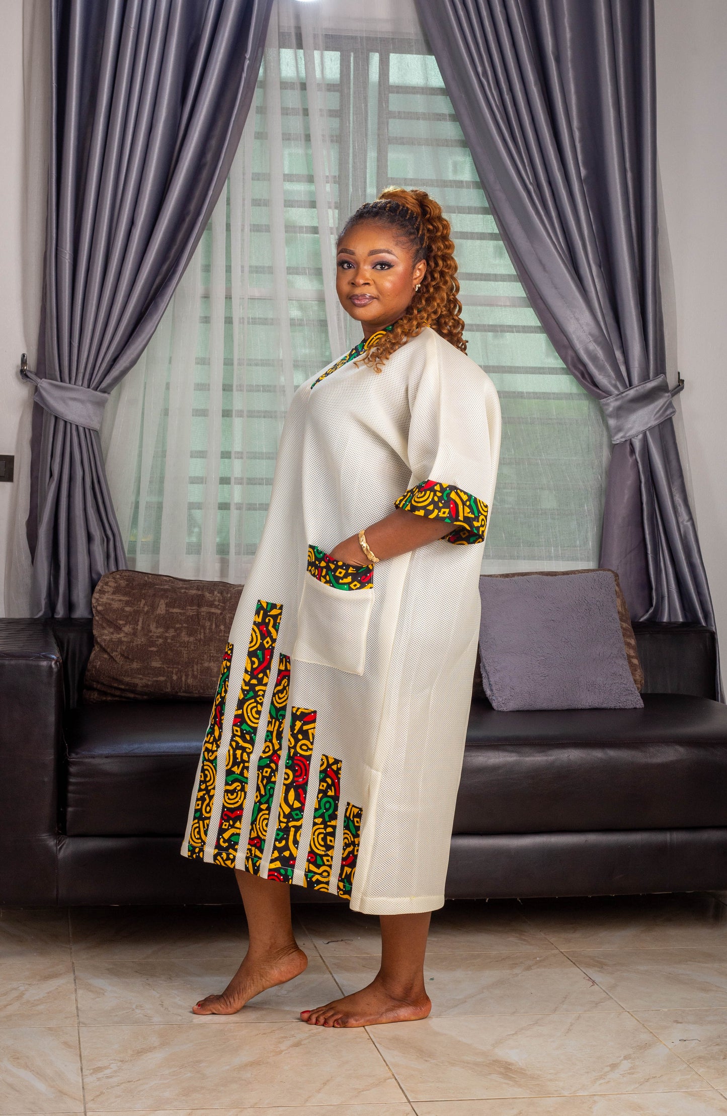 SCHUBA WITH ANKARA MIXED WITH STONE