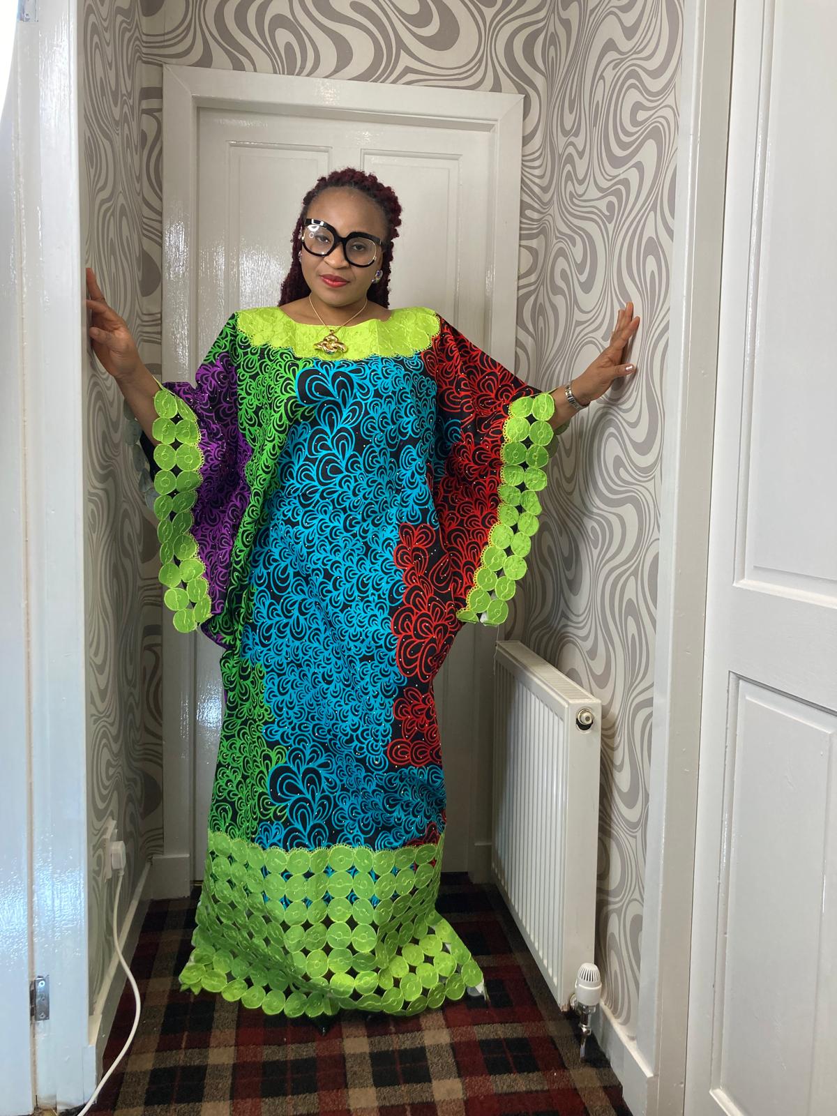 Ankara Long Gown Stoned