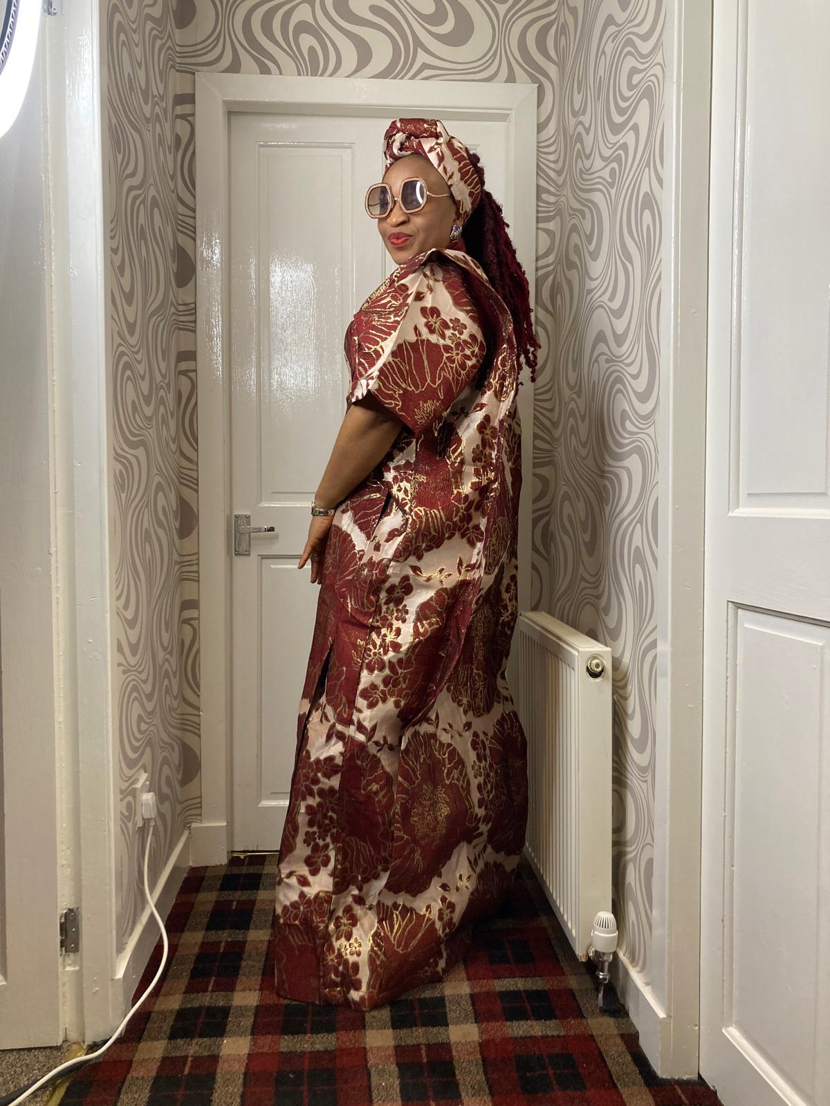 ROSE LONG GOWN BROCADE