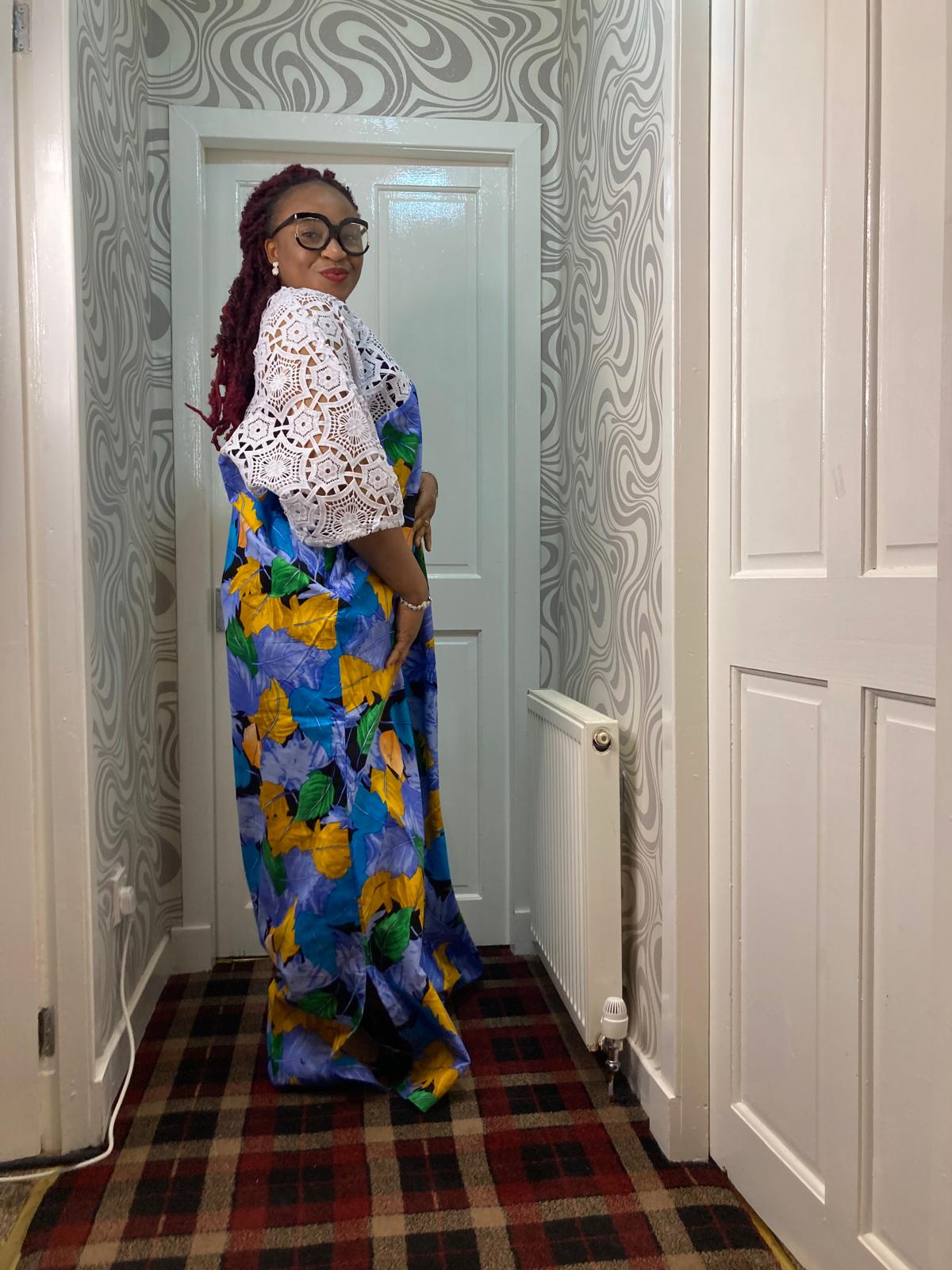 Ankara Gown with Lace Combination