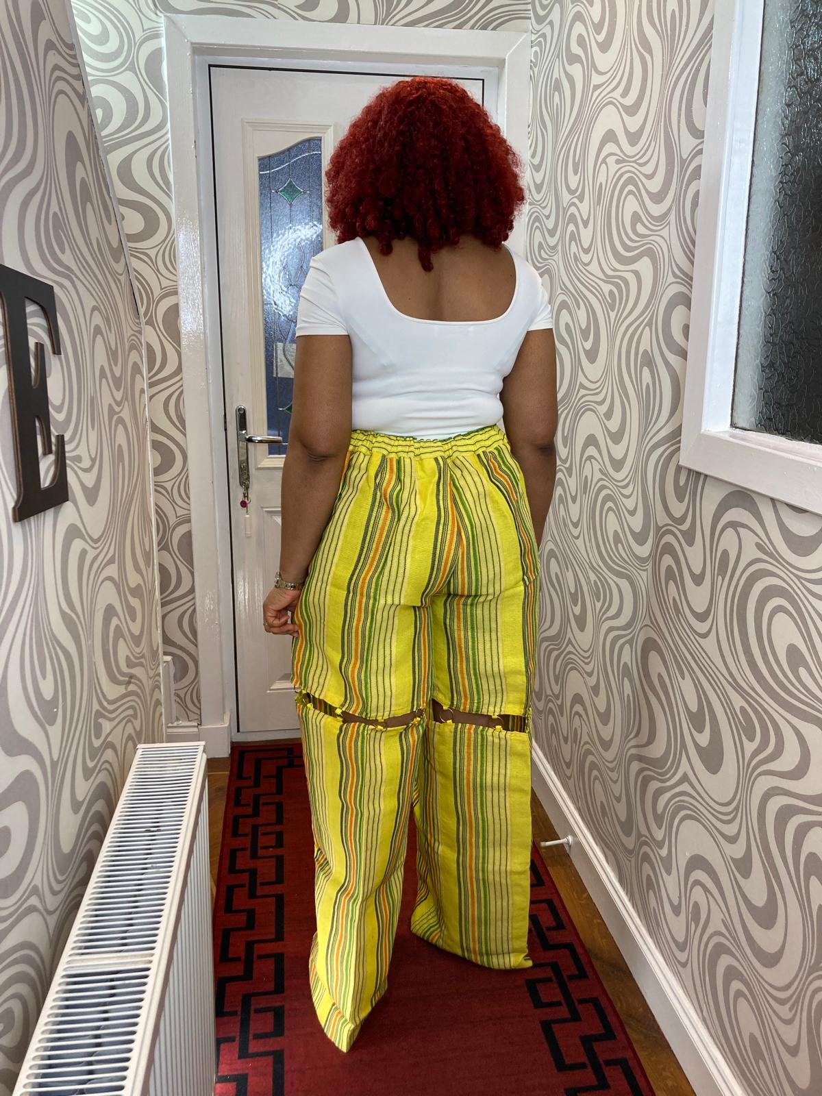 Aso Oke Cargo Pant With Ring