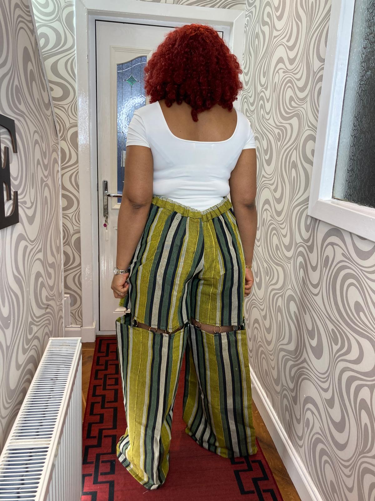 Aso Oke Cargo Pant With Ring