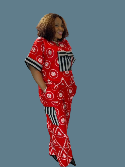 Ankara Two Piece With Aso Oke
