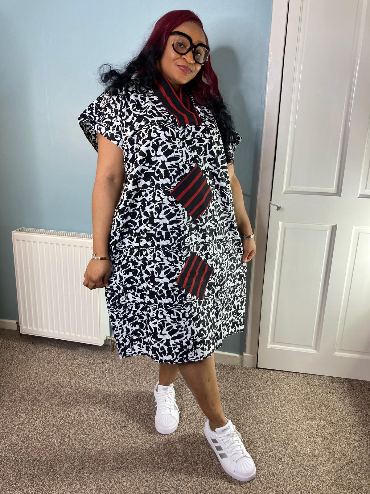 Ankara Long Gown With Aso Oke