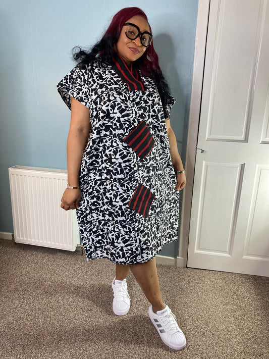 Ankara Long Gown With Aso Oke