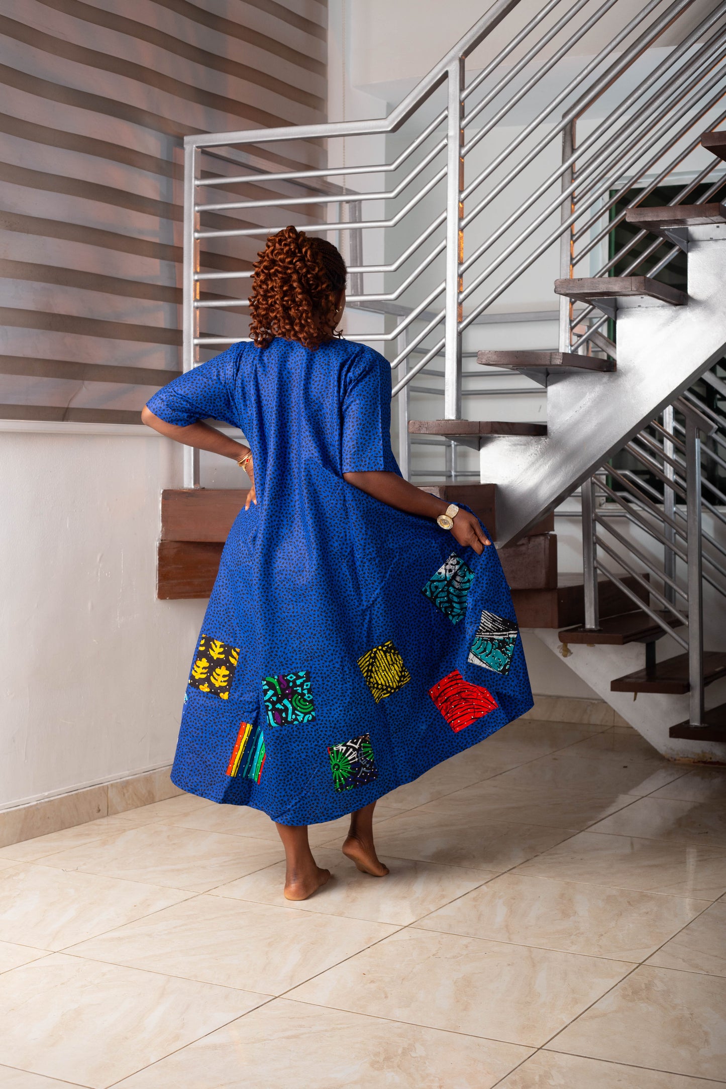 ANKARA GOWN WITH PATCHES