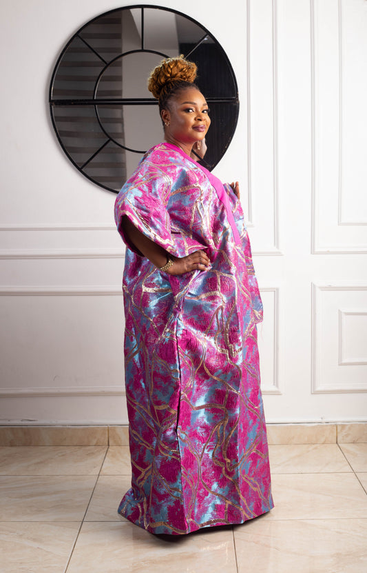 BROCADE GOWN WITH PLAIN MATERIAL