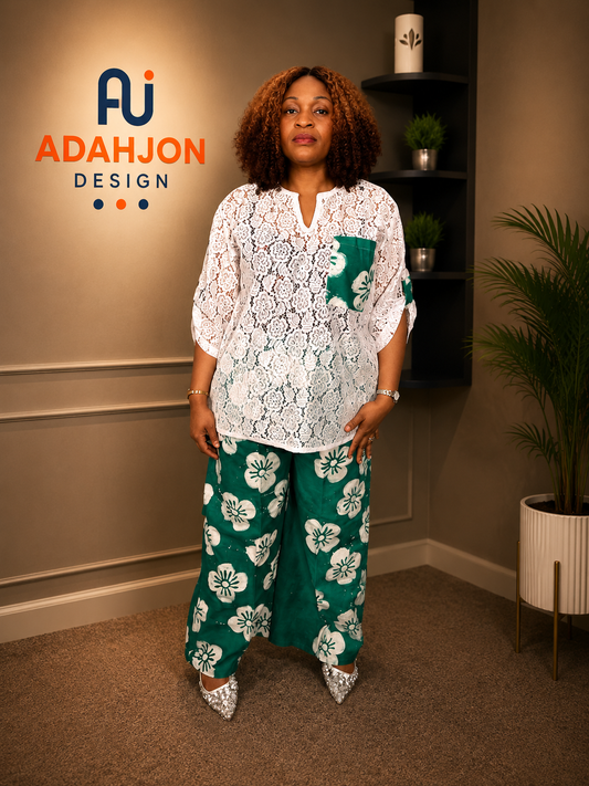 Floral Ankara Two Piece Set