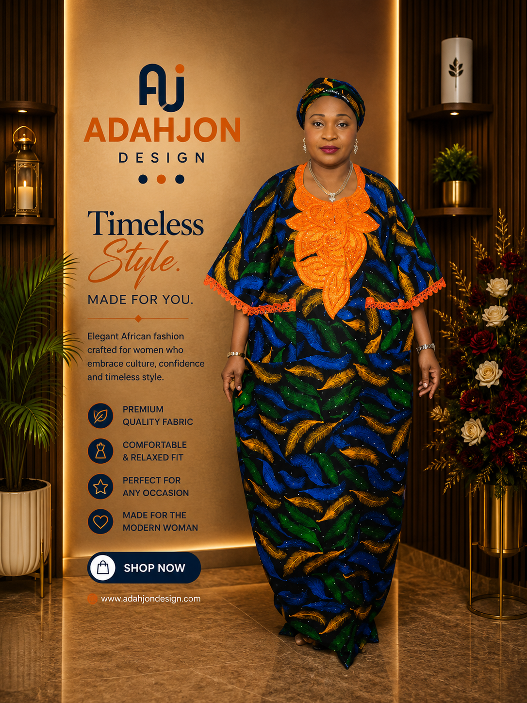 Luxury Long Ankara Gown