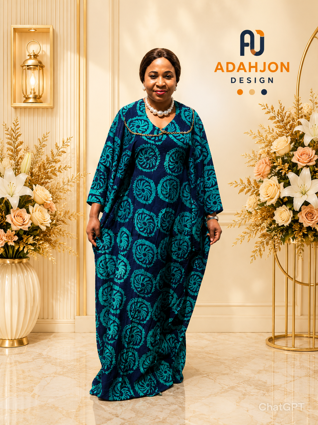 Adire Long Gown