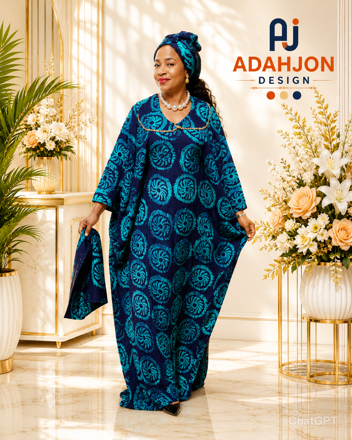 Adire Long Gown
