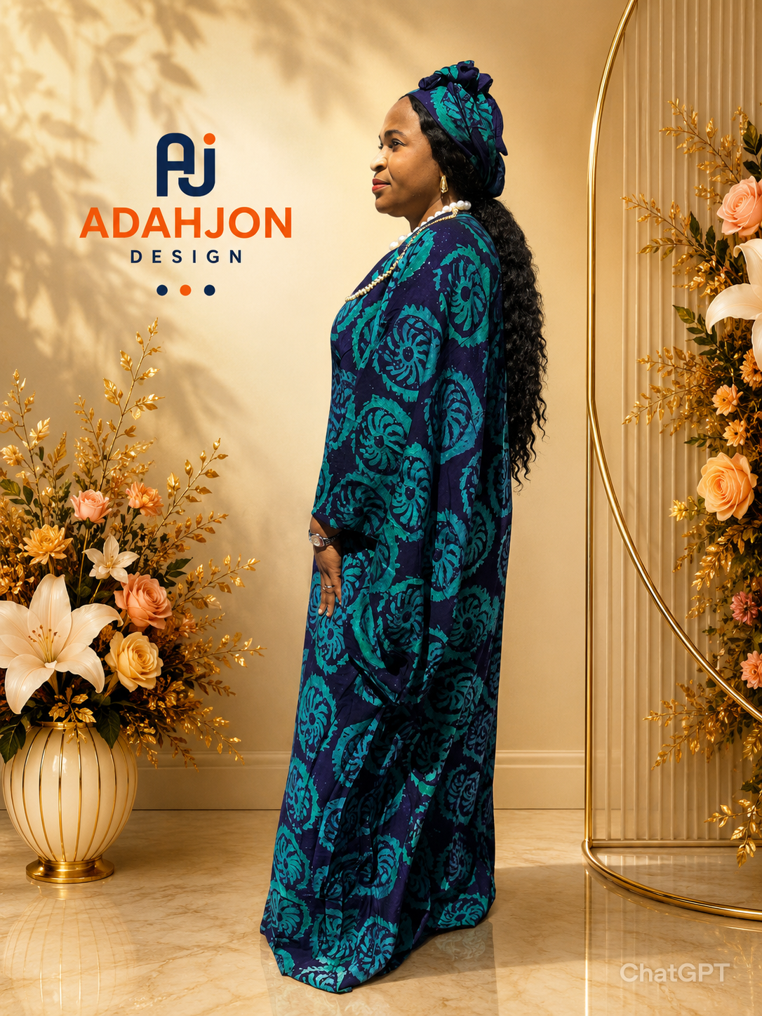 Adire Long Gown