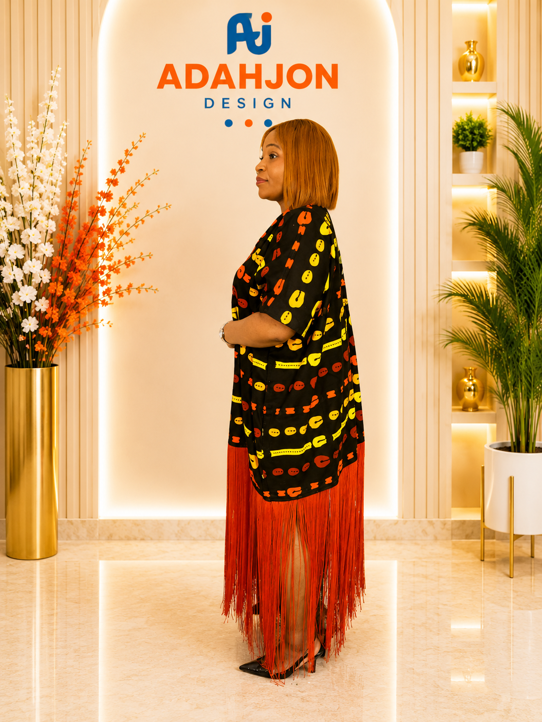 Short Ankara Gown With Fringes