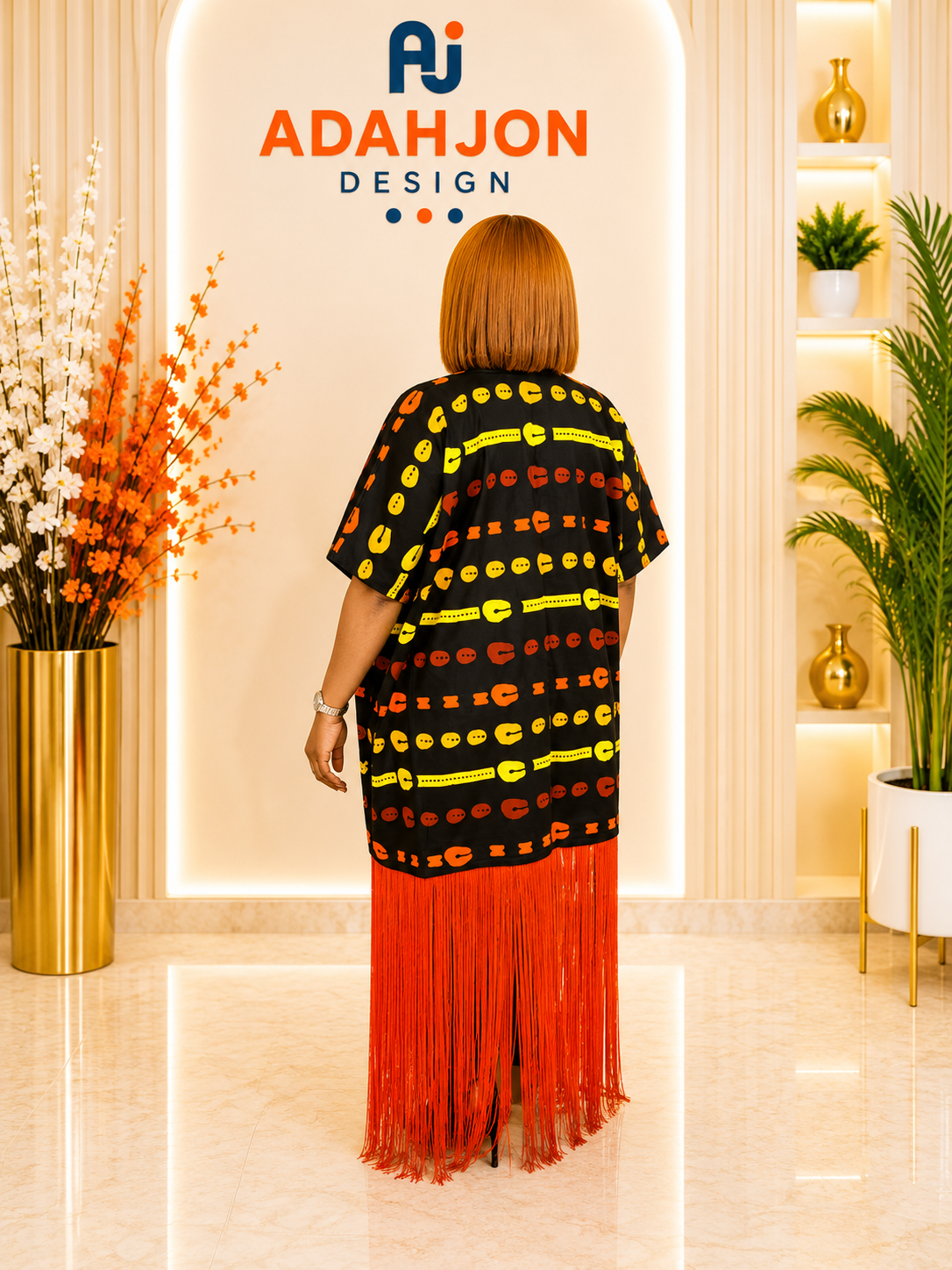 Short Ankara Gown With Fringes