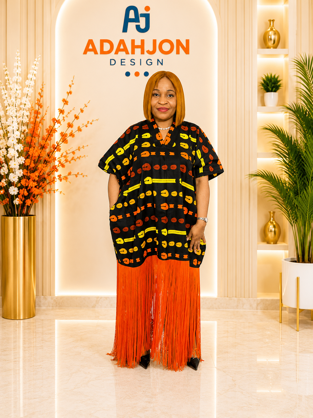 Short Ankara Gown With Fringes