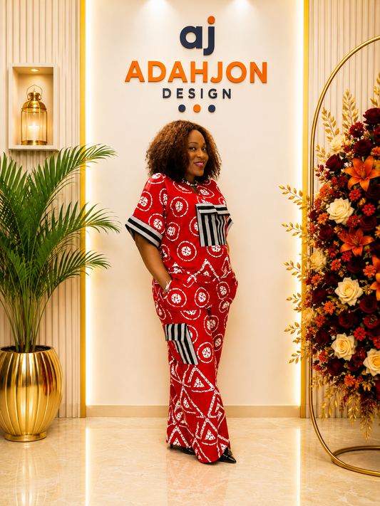 Ankara Two Piece With Aso Oke