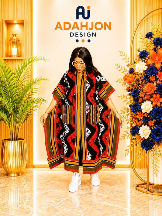 3- Quater Kimono Jacket With Aso Oke