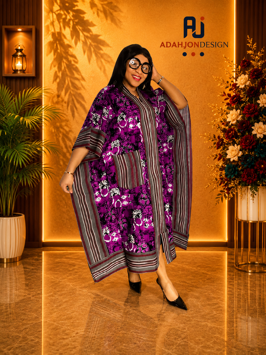 3 Quater Kimono Jacket With Aso Oke