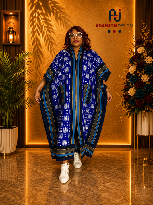 3- Quater Kimono Jacket With Aso Oke
