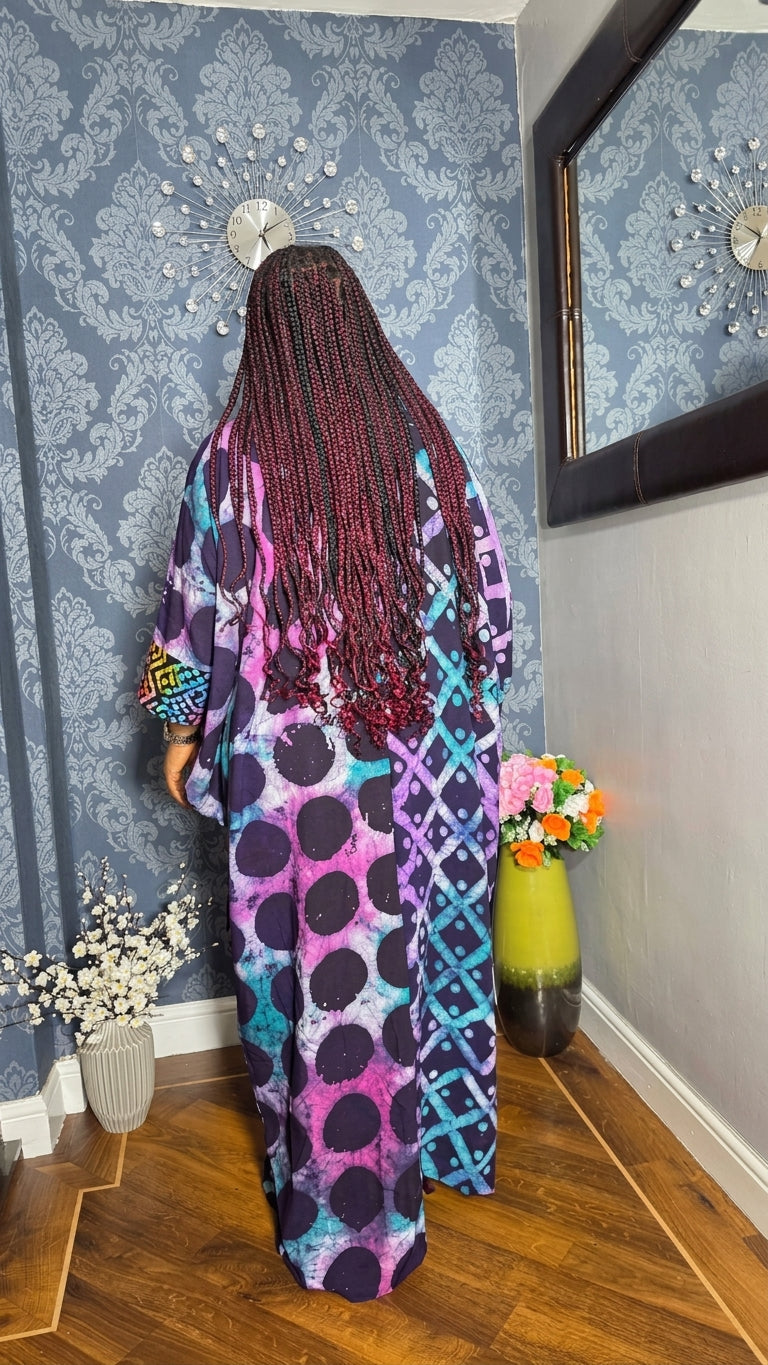 Long Adire Creap Gown