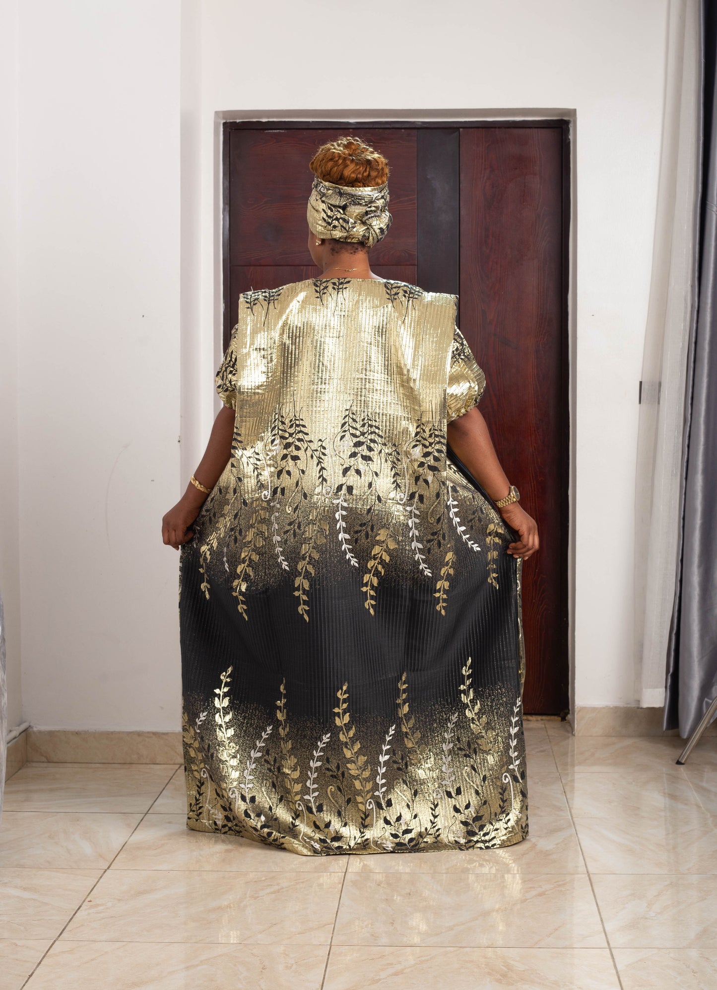 FLOWER LONG GOWN BROCADE