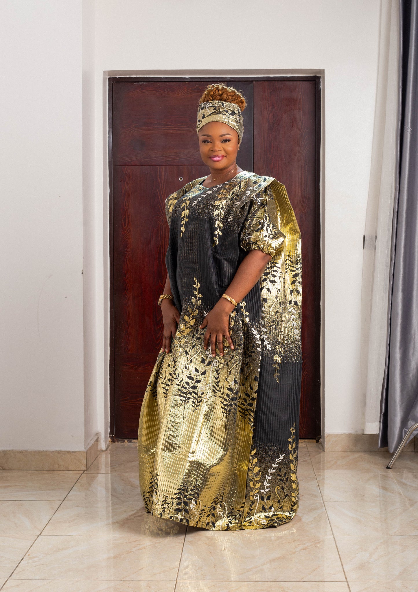 FLOWER LONG GOWN BROCADE