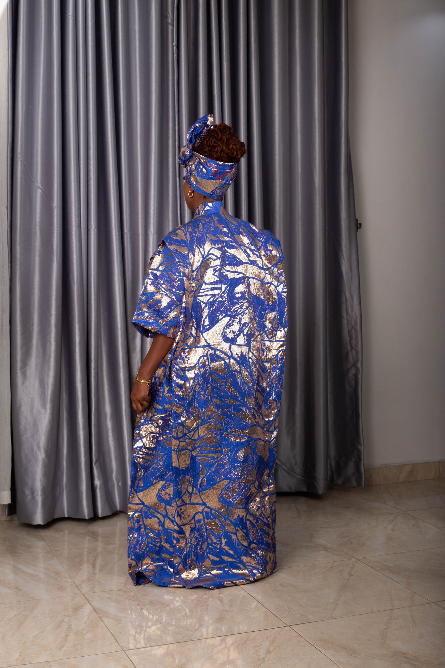 FLOWER LONG GOWN BROCADE