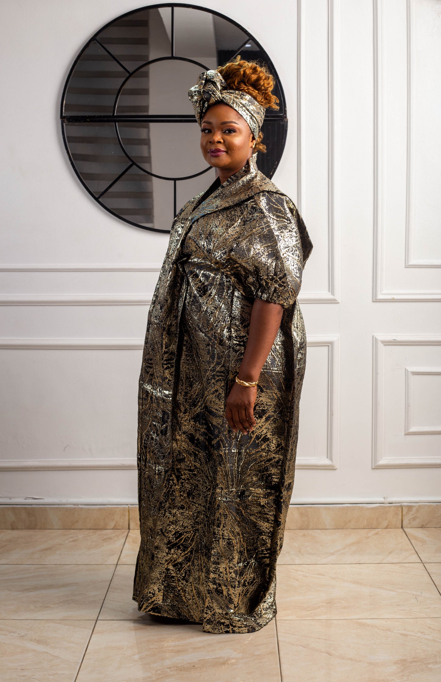 ROSE LONG GOWN BROCADE