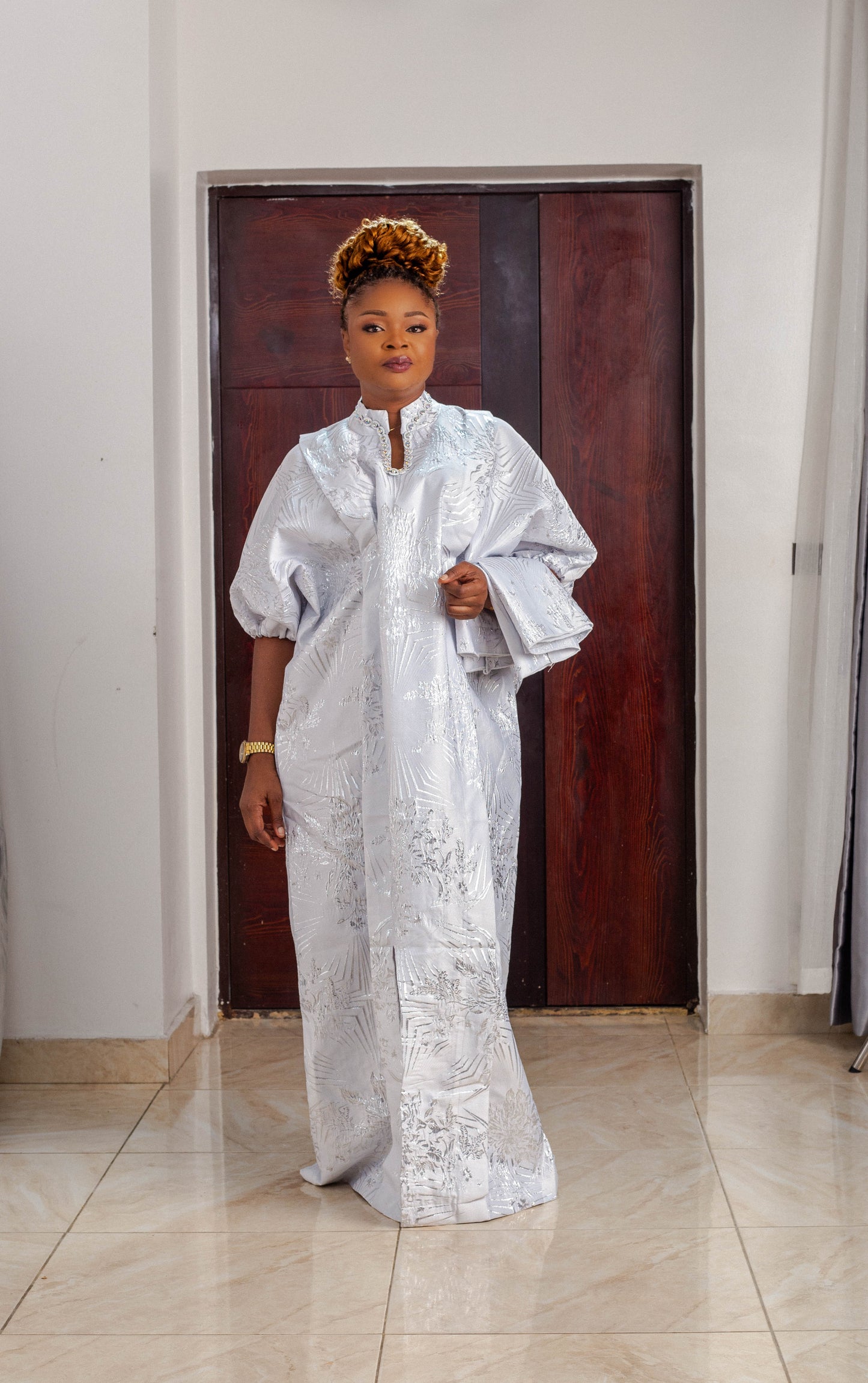 FLOWER LONG GOWN BROCADE