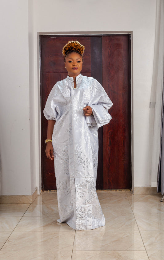 FLOWER LONG GOWN BROCADE