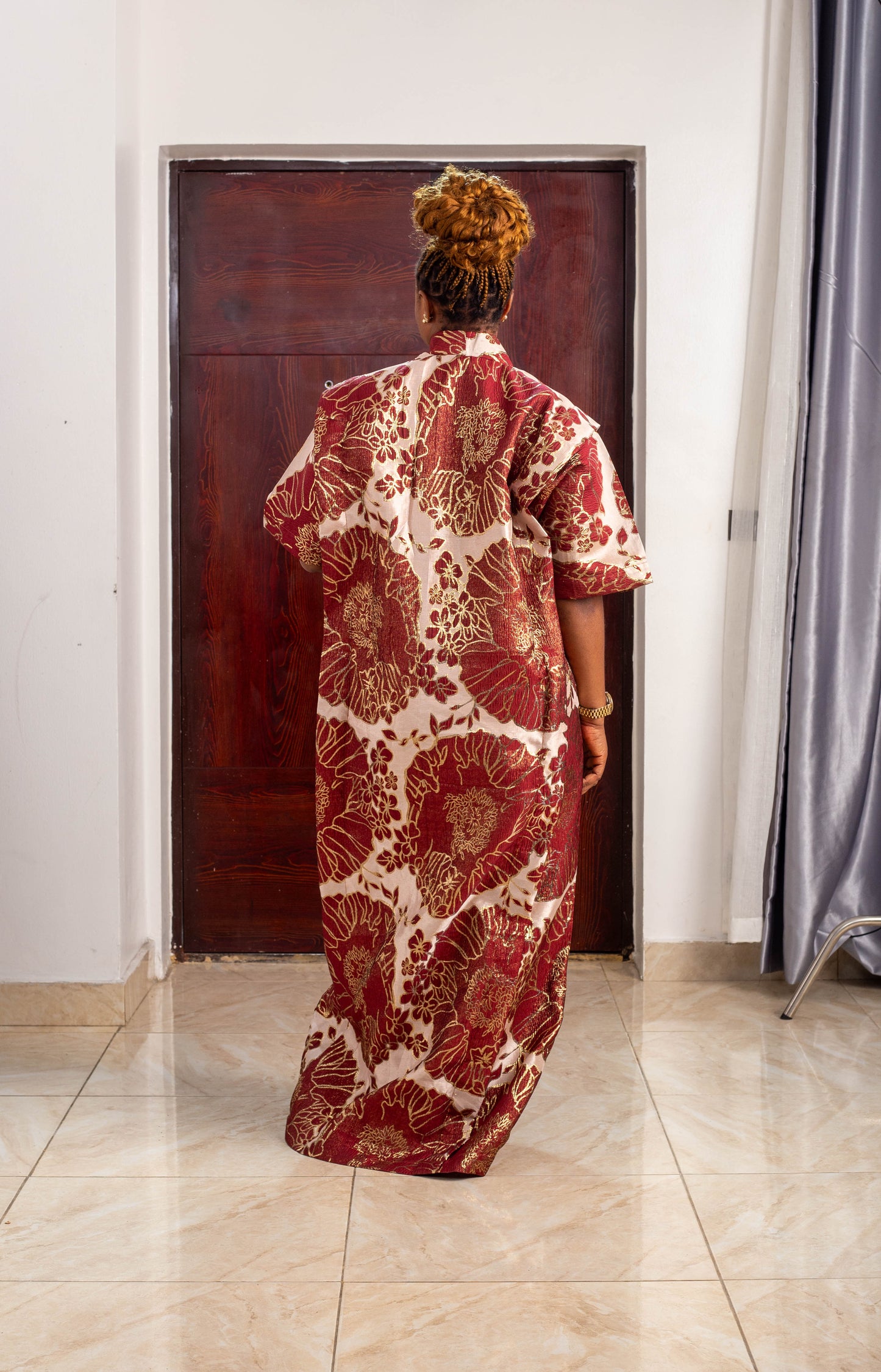 ROSE LONG GOWN BROCADE