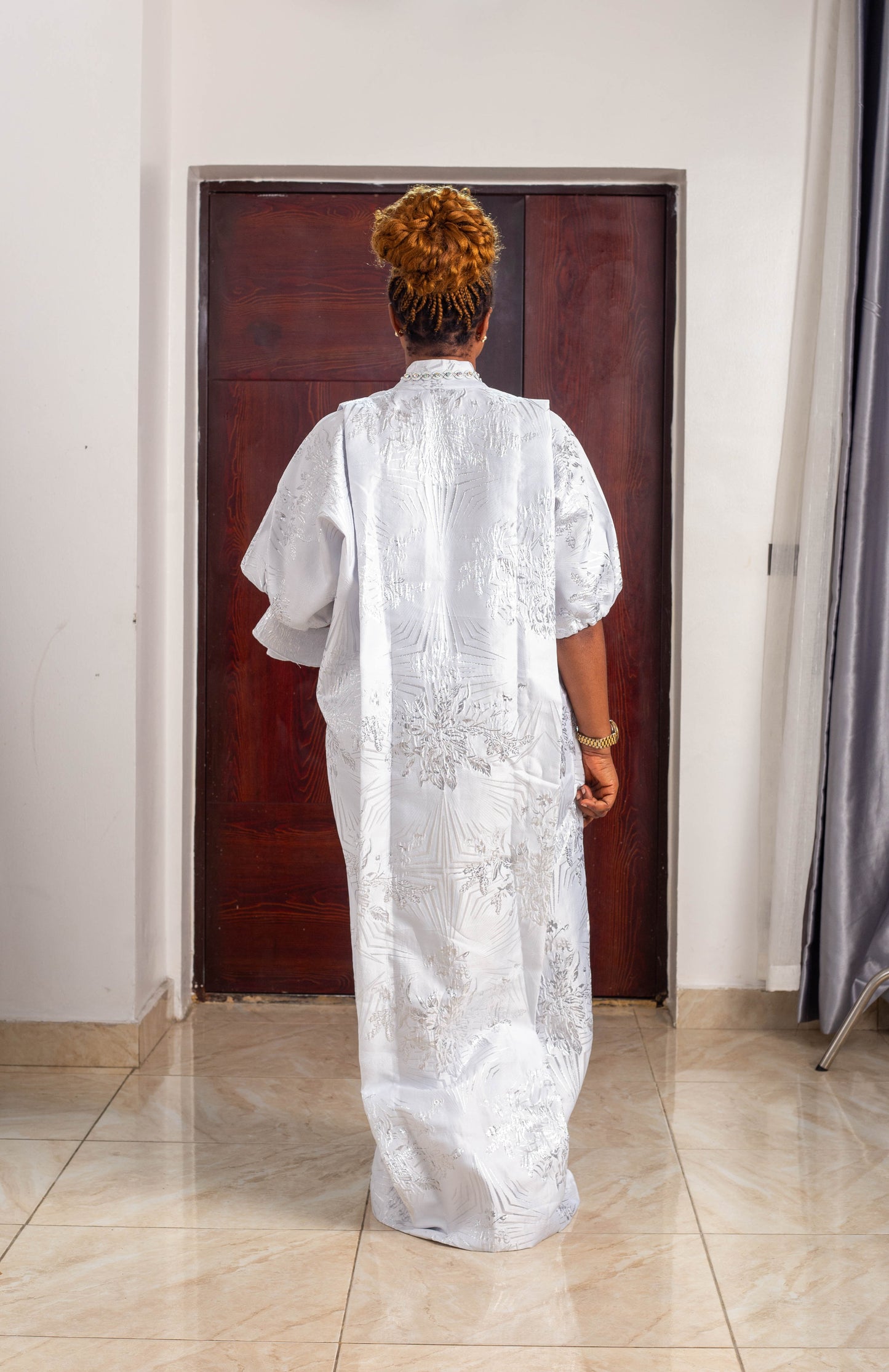 FLOWER LONG GOWN BROCADE