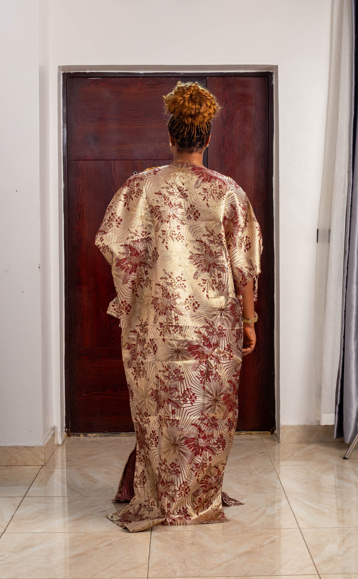 FLOWER LONG GOWN BROCADE