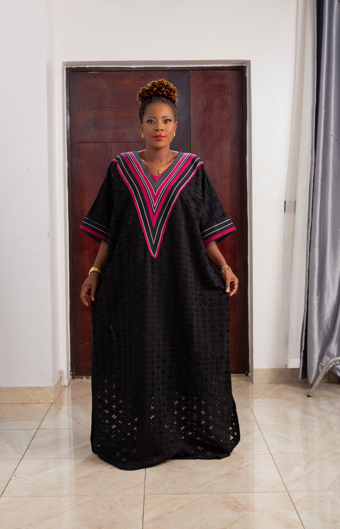 FLOWER LONG GOWN SAMPLE LACE ASO OKE