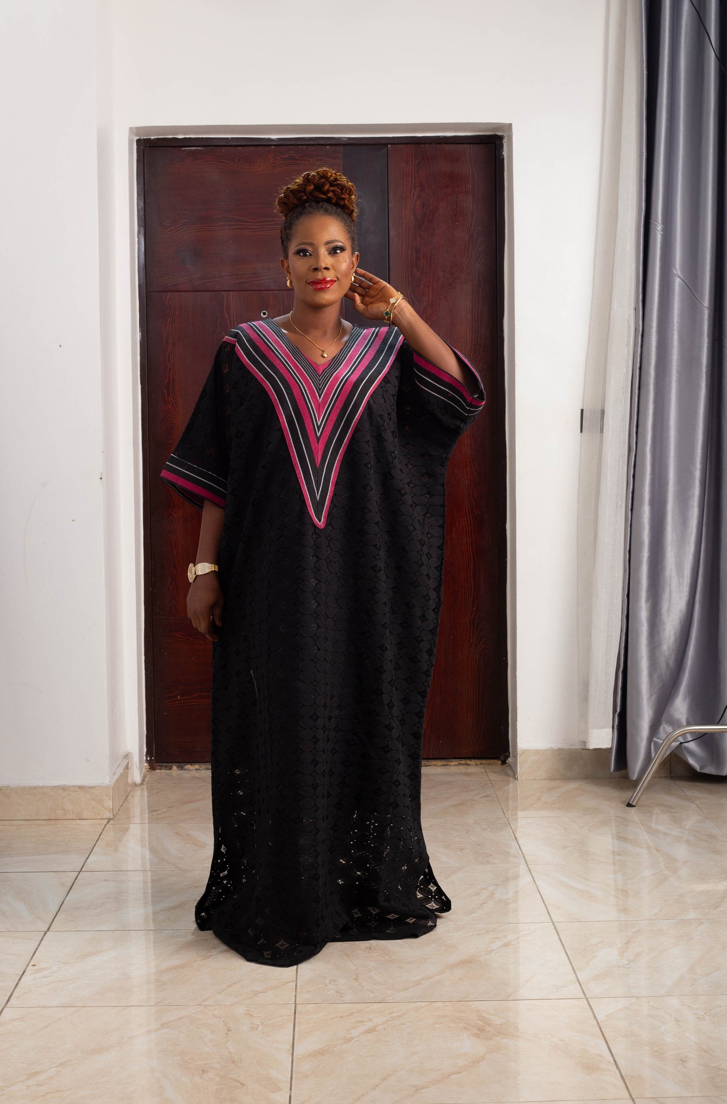 FLOWER LONG GOWN SAMPLE LACE ASO OKE