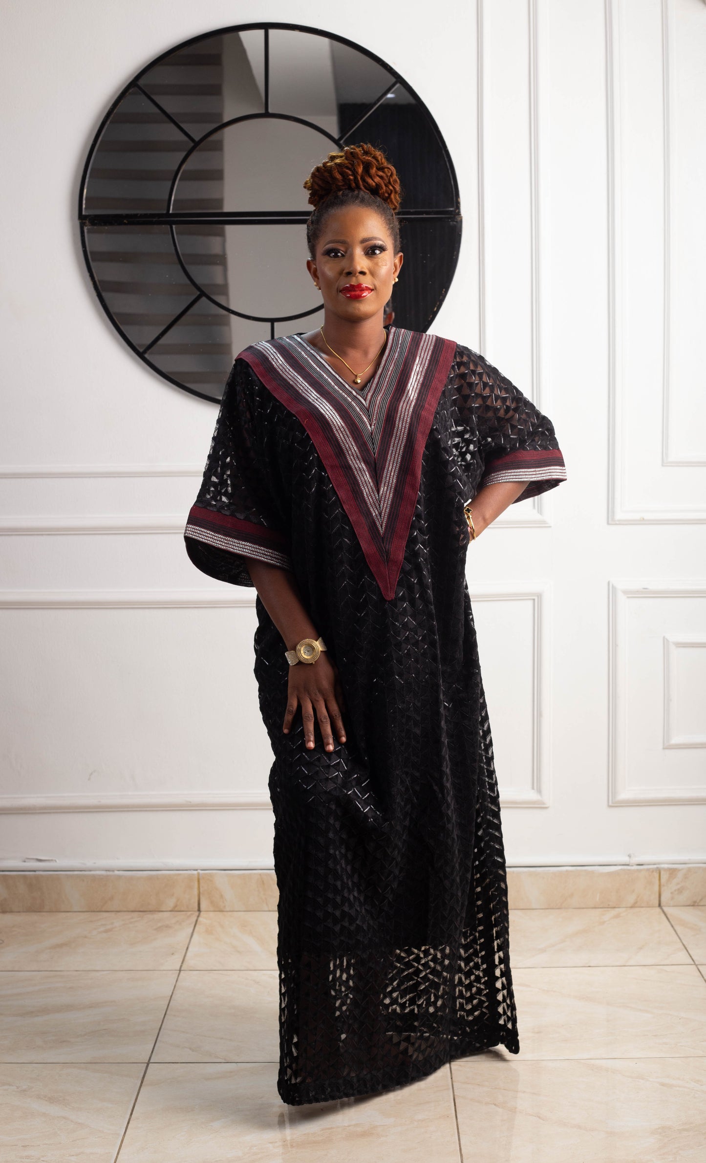 CRYSTAL LONG GOWN SAMPLE LACE ASO OKE