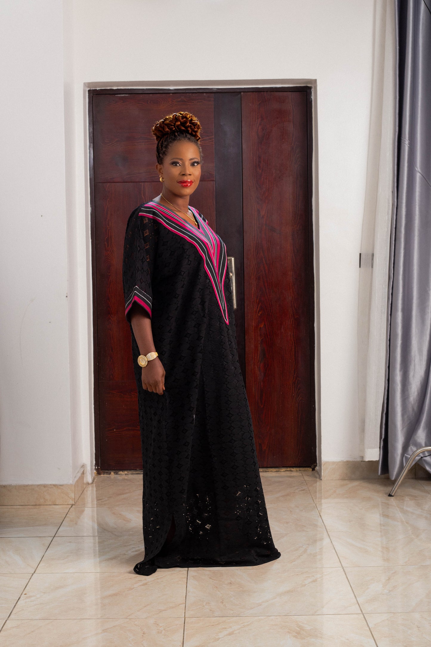 FLOWER LONG GOWN SAMPLE LACE ASO OKE