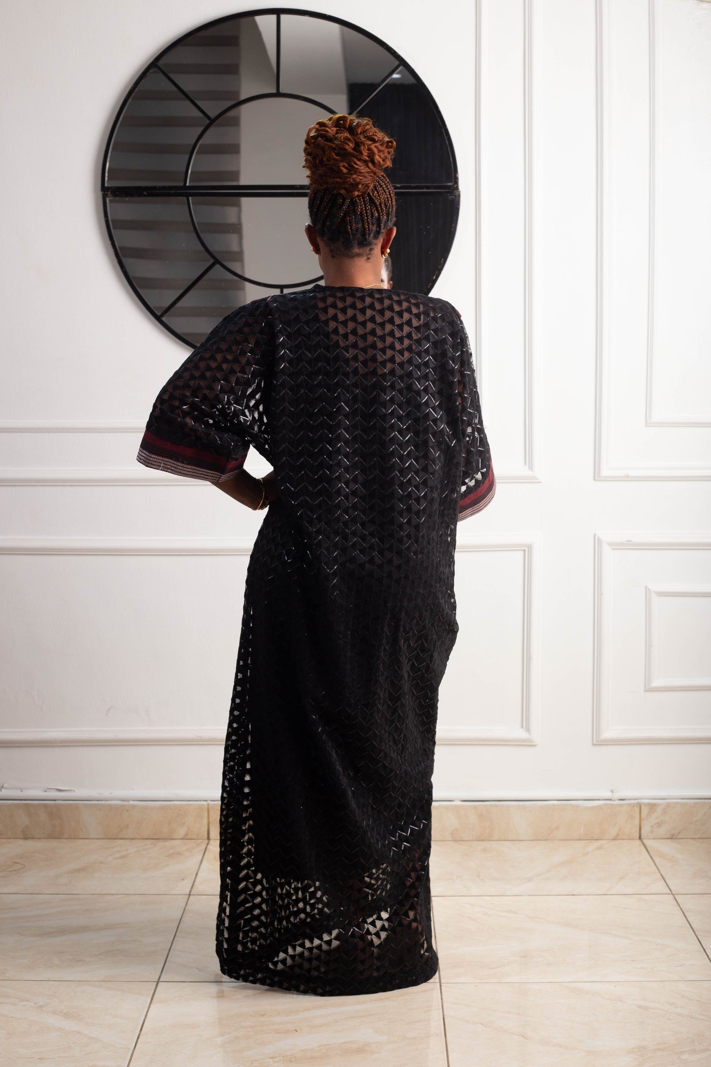 CRYSTAL LONG GOWN SAMPLE LACE ASO OKE