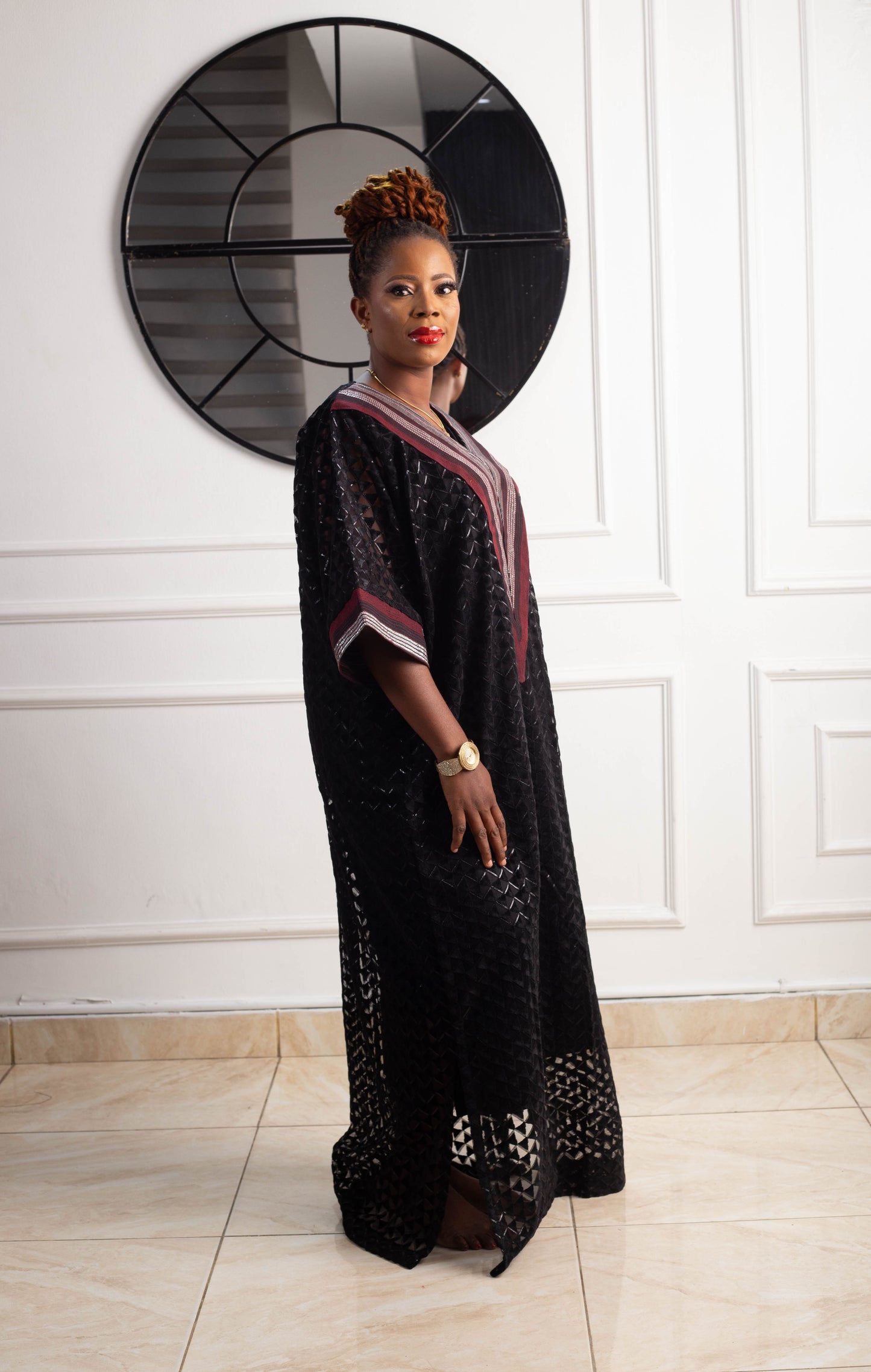 CRYSTAL LONG GOWN SAMPLE LACE ASO OKE