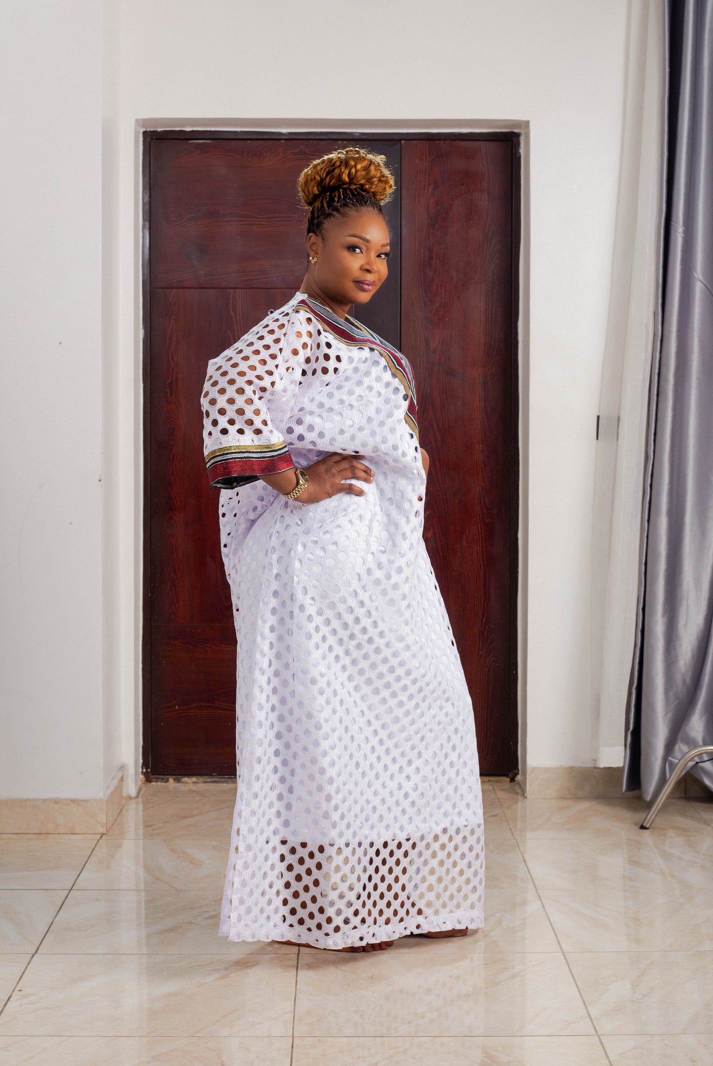 CRYSTAL LONG GOWN SAMPLE LACE ASO OKE