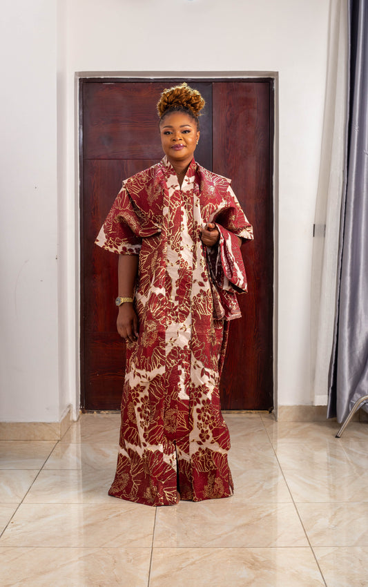 ROSE LONG GOWN BROCADE