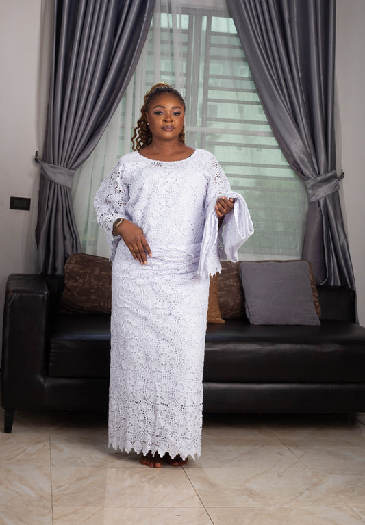 CRYSTAL ROUND  NECK IRO AND BUBA LACE
