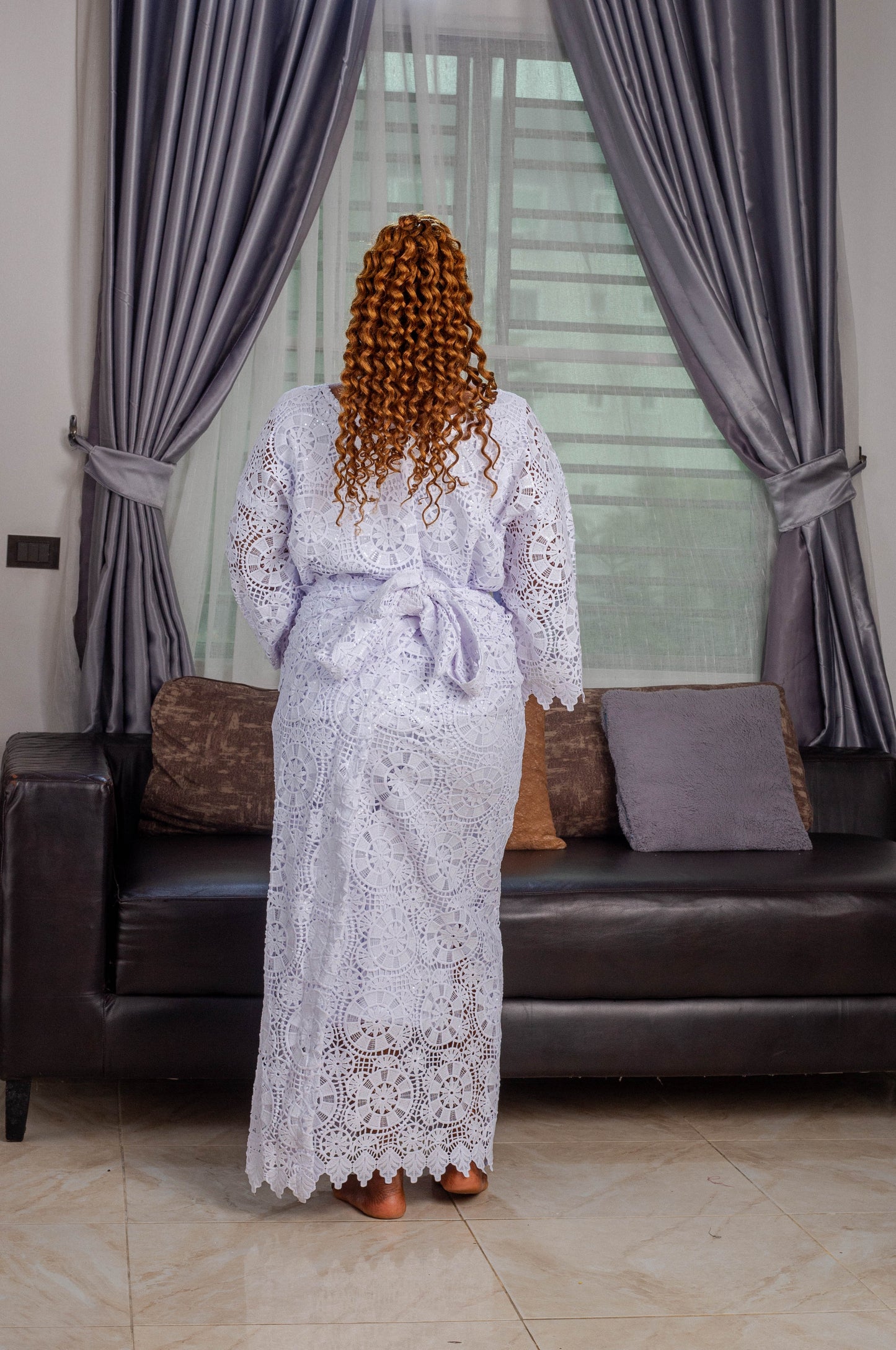 CRYSTAL ROUND  NECK IRO AND BUBA LACE