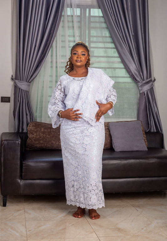DIAMOND CHECK ROUND  NECK IRO AND BUBA LACE
