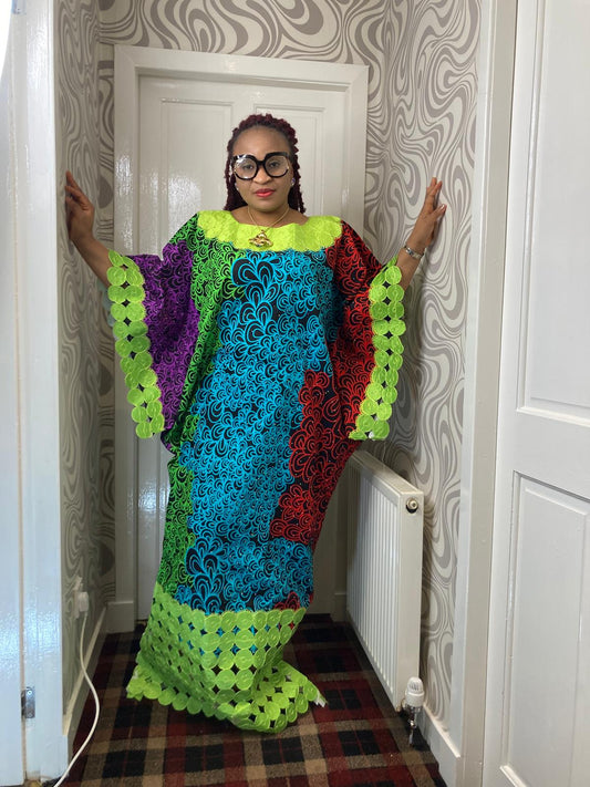 Ankara Long Gown Stoned
