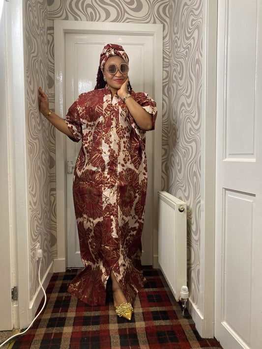 ROSE LONG GOWN BROCADE