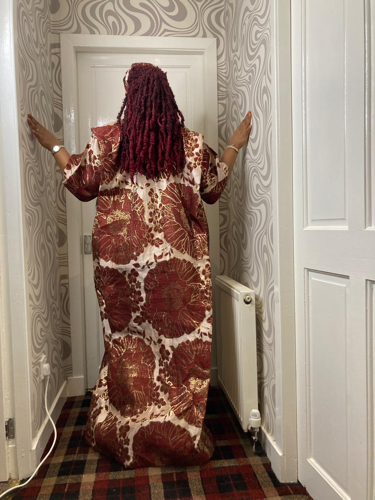 ROSE LONG GOWN BROCADE