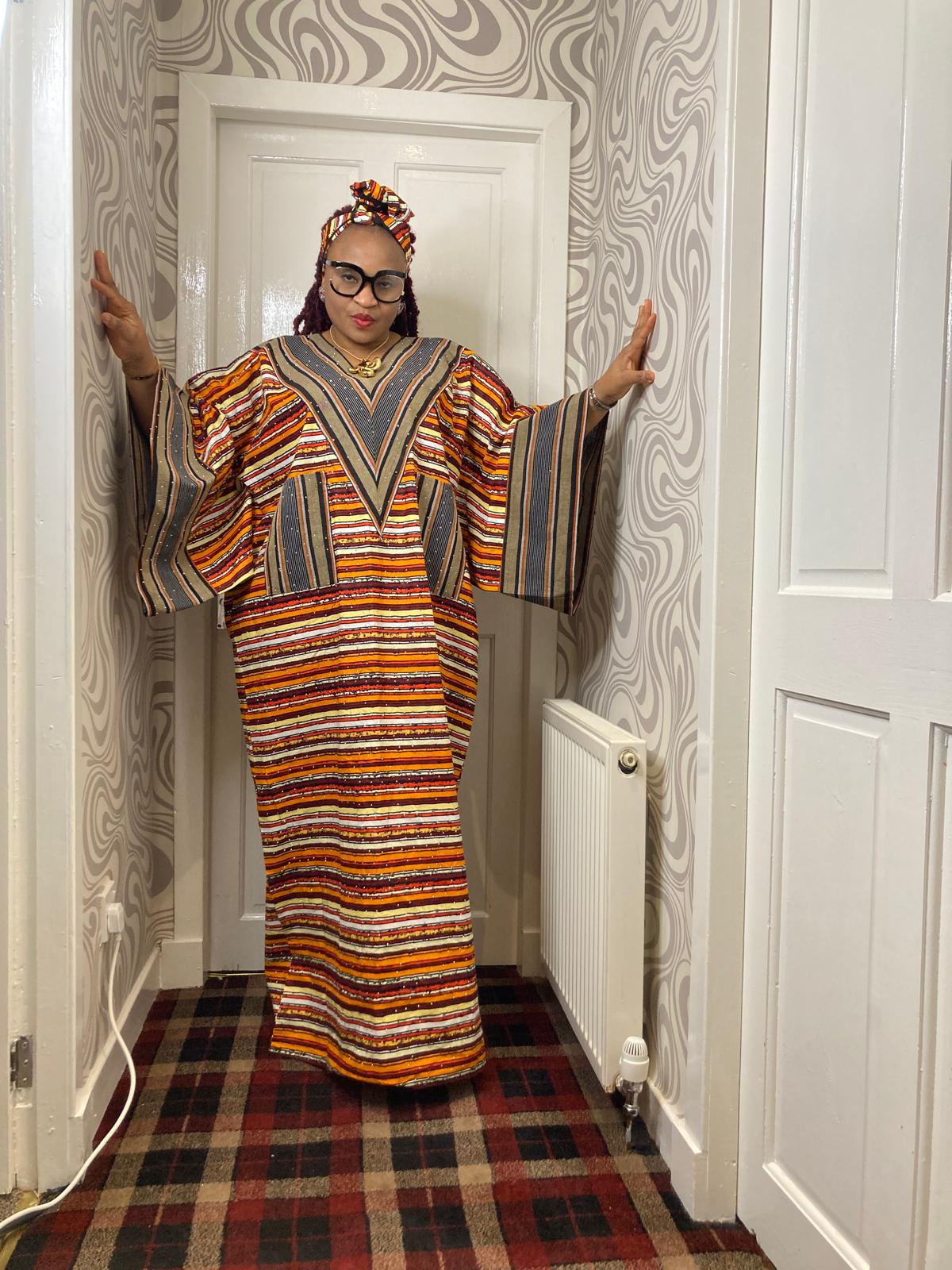 Ankara Stoned Design With Aso Oke